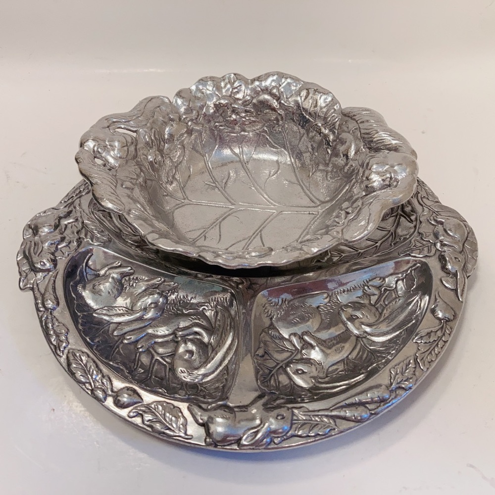 Arthur Court Bunny’s Child’s Compartment Plate With Soup Bowl Set